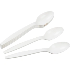 Ложка одноразовая 165 мм, БЕЖ., кукурузный крахмал, 50 шт/упак "GREEN MYSTERY" 1 000 шт/кор РОССИЯ 4