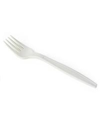 Вилка одноразовая 162 мм, БЕЛАЯ., кукурузный крахмал, 50 шт/упак 1 000 шт/кор РОССИЯ 4039Б