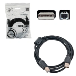 АКЦИЯ! Кабель USB 2.0 AM-BM, 3 м, CABLEXPERT, 1 фильтр, для принтеров и периферии, CCF-USB2-AMBM10