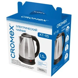 Чайник SONNEN KT-115, 1,5л, 1500Вт, закрытый нагрев.элемент, нержавеющая сталь, серебристый, 452925