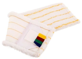 МОП плоский ЭКОНОМ, артикул 230029, из микрофибры, желтая полоса, длина 40см., крепление карман/язык