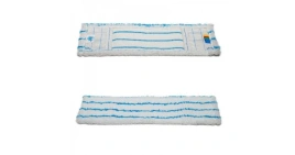 МОП плоский ЭКОНОМ, артикул 230032, из микрофибры, синяя полоса, длина 40 см., крепление карман/язык