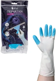 KHVSP003 Перчатки Libry, виниловые хозяйственные Cверхпрочные, 3 цвета, L, 72/12