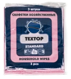 Салфетки хозяйственные 35*30 см TEXTOP Т107 розовые 3 шт Standart