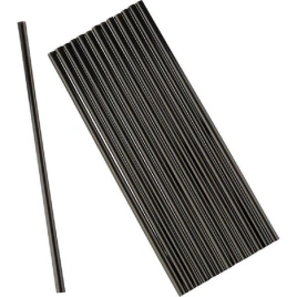 Трубочки для коктейлей 240 мм, d8 мм, черн.,пласт.прямые, 150 шт/упак 40упак/кор РОССИЯ 117004