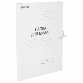 Папка для бумаг с завязками картонная STAFF, гарантированная плотность 220 г/м2, до 200 л., 126525