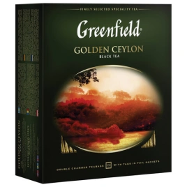 Чай GREENFIELD (Гринфилд) "Golden Ceylon", черный, 100 пакетиков в конвертах по 2 г, 0581-09