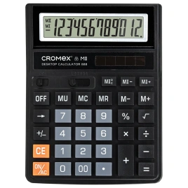 Калькулятор настольный СROMEX 888 (185×145 мм), 12 разрядов, ЧЕРНЫЙ, 271728