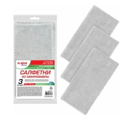 Салфетки из МИКРОФИБРЫ 30х30 см, КОМПЛЕКТ 3 шт., ULTRASONIC GREY COLOUR, 220 г/м2, LAIMA HOME608217