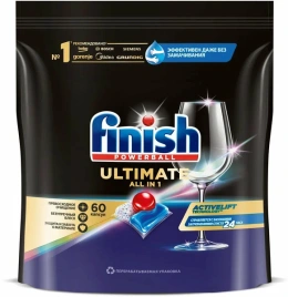 Finish Ultimate All in 1 капсулы таблетки для посудомоечной машины, 60 шт