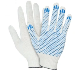 Перчатки трикотаж с ПВХ 4-нитка (белая)