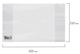 Обложка ПП со штрихкодом для тетрадей и дневников, ПЛОТНАЯ, 100 мкм, 210х350 мм, прозрачная, ЮНЛАНДИ