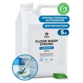 Средство концентрат для машинной и ручной мойки полов 5,6 кг, GRASS FLOOR WASH STRONG, щелочь,125193
