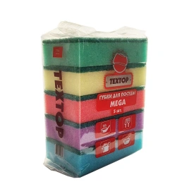Губка для посуды "Мега" (5шт/уп) 115х75х32мм
