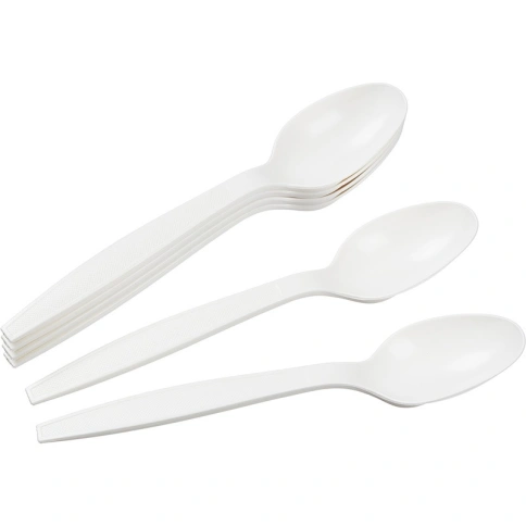 Ложка одноразовая 165 мм, БЕЖ., кукурузный крахмал, 50 шт/упак "GREEN MYSTERY" 1 000 шт/кор РОССИЯ 4 фото 1