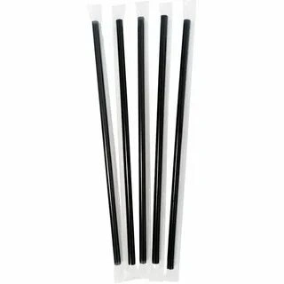 Трубочки для коктейлей 210 мм, d7мм, черн., пласт.прямые в инд упак, 200шт/упак 25 упак/кор Россия 1 фото 1