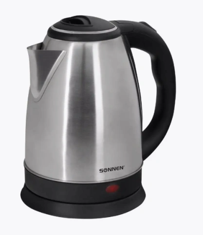 Чайник SONNEN KT-115, 1,5л, 1500Вт, закрытый нагрев.элемент, нержавеющая сталь, серебристый, 452925 фото 2