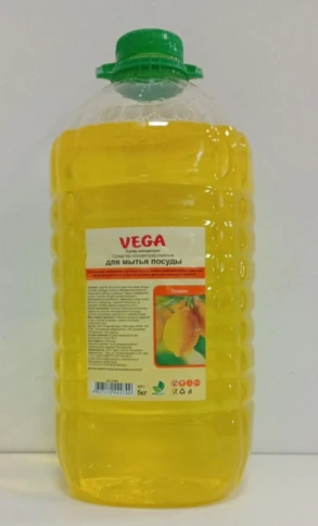 Средство для мытья посуды "VEGA лимон" 5 кг фото 2