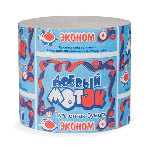 Бумага туалетная бытовая, 43 м, Добрый Моток, без втулки (эконом) фото 1