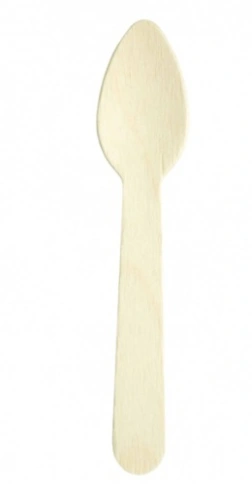 Ложка одноразовая 110 мм, древ. волокно, 100 шт/упак 5 500 шт/кор РОССИЯ ЛД110 фото 1