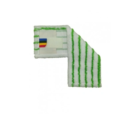 МОП плоский ЭКОНОМ, артикул 230030, из микрофибры, зеленая полоса, длина 40 см., крепление карман/яз фото 1