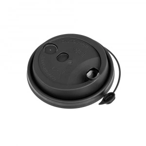 Крышка для стакана d90 мм с пробивным слотом и заглушкой, черн., ПП, 50 шт/упак 1 000 шт/кор РОССИЯ  фото 1