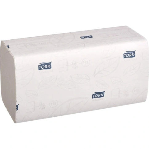 Полотенца бумажные, 200 шт., TORK (Система H3) ADVANCED, 2-слойные, белые, ZZ (V-сложение), КОМПЛЕКТ фото 1